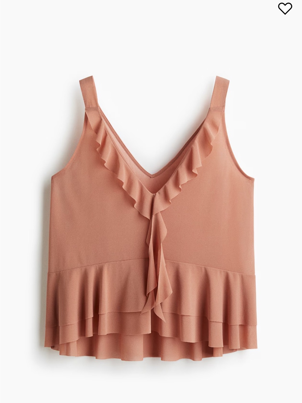 NWT H&M Ruffle V-Neck Swing Tank Top - Dusty Rose